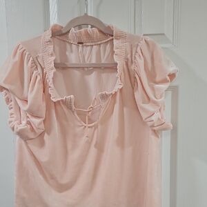 Elegant Peach Ruffle Blouse